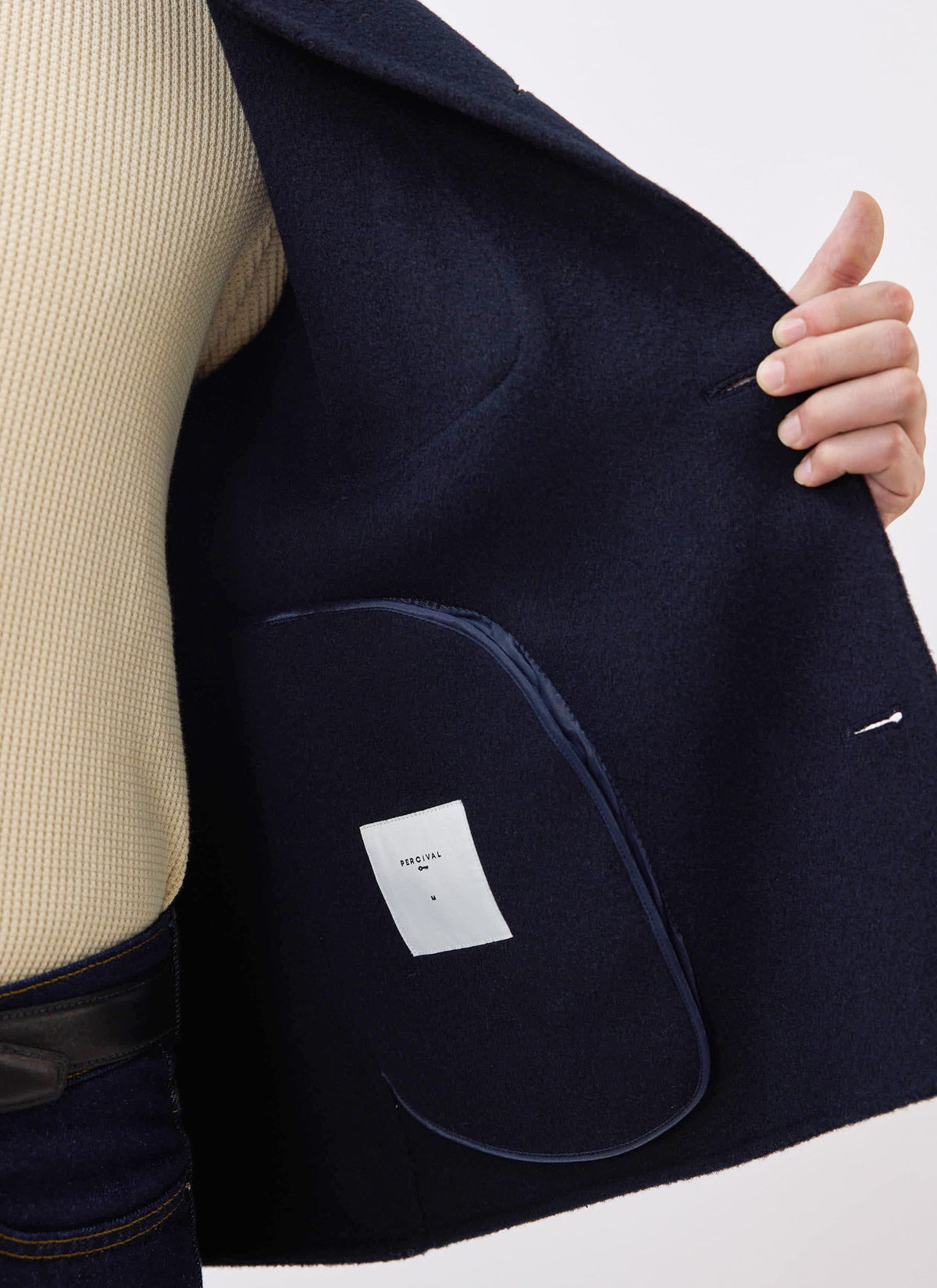 Men's Wool Overshirt - Shacket - Wool - Navy Blue | Percival Sale