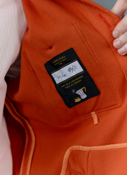 Men's Blanket Overshirt - Casentino Wool - Orange | Percival Popular