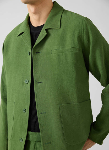 Boxy Overshirt - Linen - Forest | Percival Top Pick
