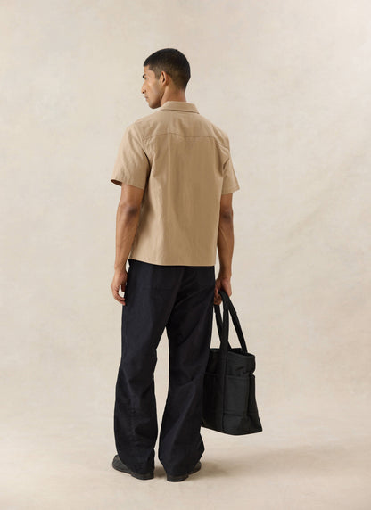 Men's Embroidered Mechanic Shirt - Cotton - Beige - Ford x Percival | Percival Best Seller
