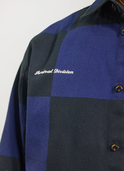 Men's Checkerboard Overshirt - Percival x Ford - Navy Blue | Percival Special Offer
