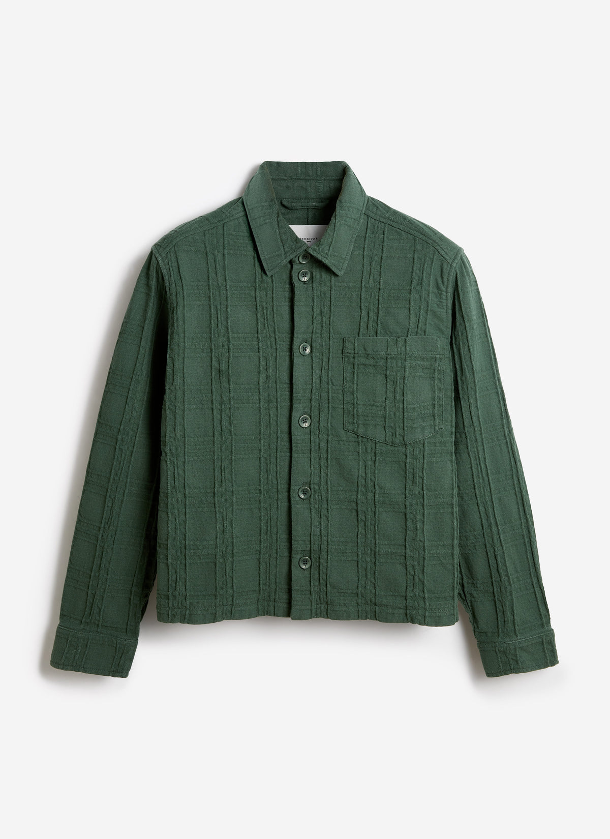 Men's Check Overshirt - Canyon - Cotton - Green | Percival Sale