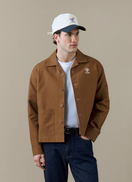 Men's Canvas Overshirt - BHAFC x Percival - Brown - Cotton | Percival Classic