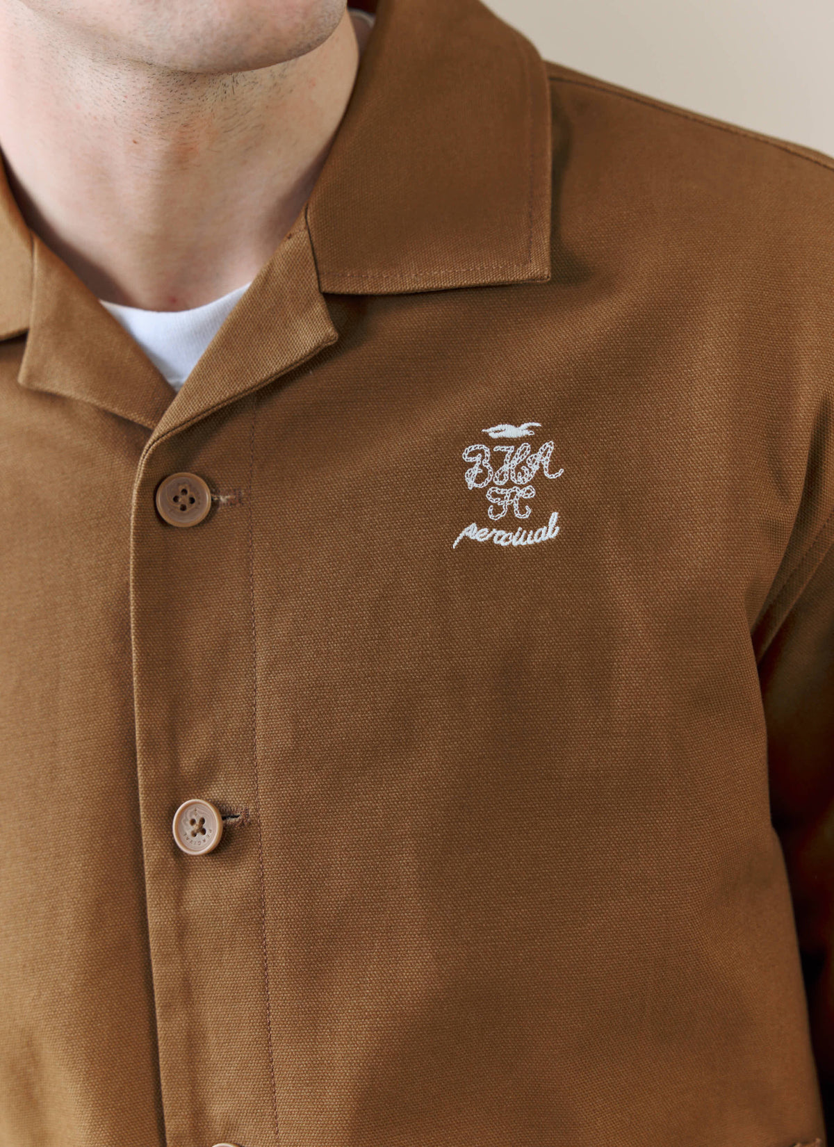 Men's Canvas Overshirt - BHAFC x Percival - Brown - Cotton | Percival Classic