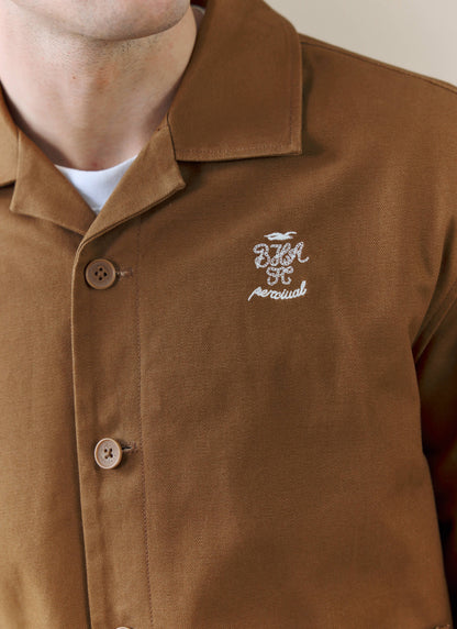 Men's Canvas Overshirt - BHAFC x Percival - Brown - Cotton | Percival Classic