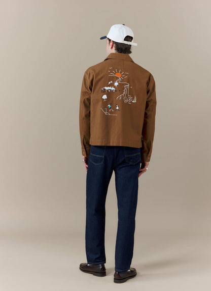 Men's Canvas Overshirt - BHAFC x Percival - Brown - Cotton | Percival Classic