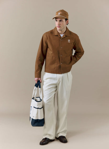 Men's Canvas Overshirt - BHAFC x Percival - Brown - Cotton | Percival Classic