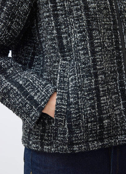 Men's Cropped Zip Jacket​: Ingegno - Wool - Black | Percival Discount