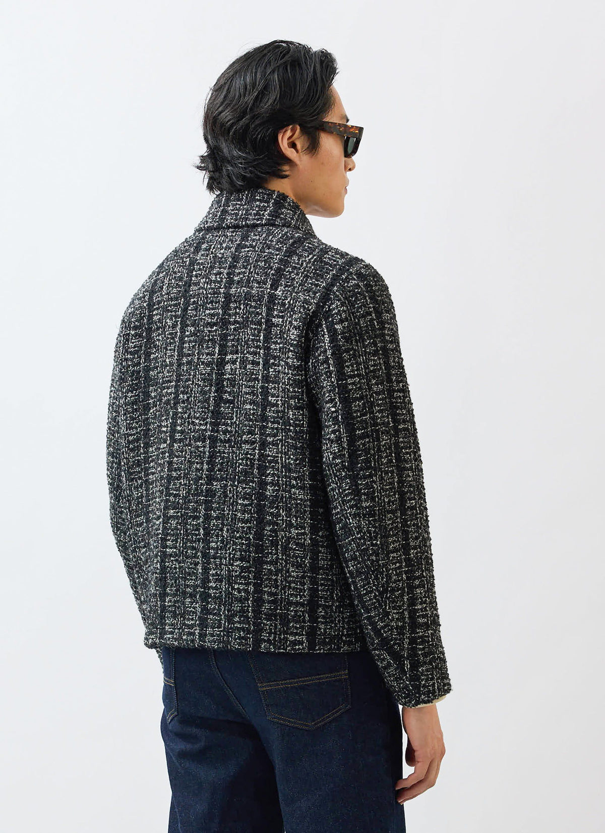 Men's Cropped Zip Jacket​: Ingegno - Wool - Black | Percival Discount