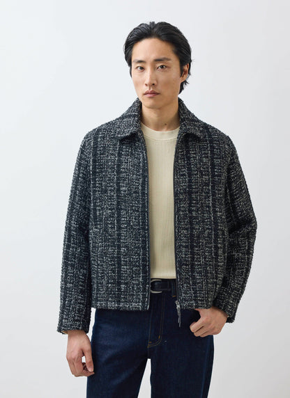 Men's Cropped Zip Jacket​: Ingegno - Wool - Black | Percival Discount