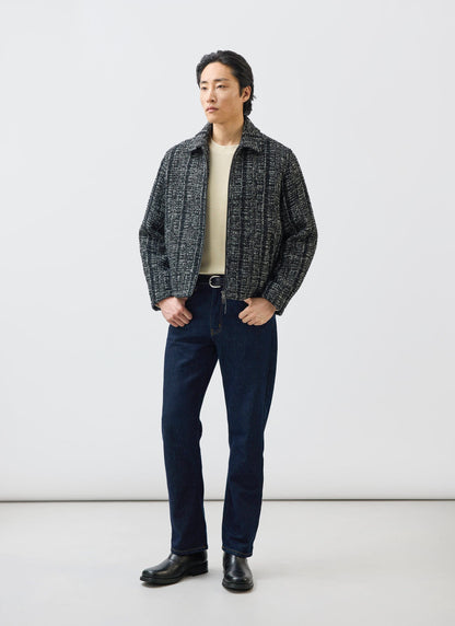 Men's Cropped Zip Jacket​: Ingegno - Wool - Black | Percival Discount