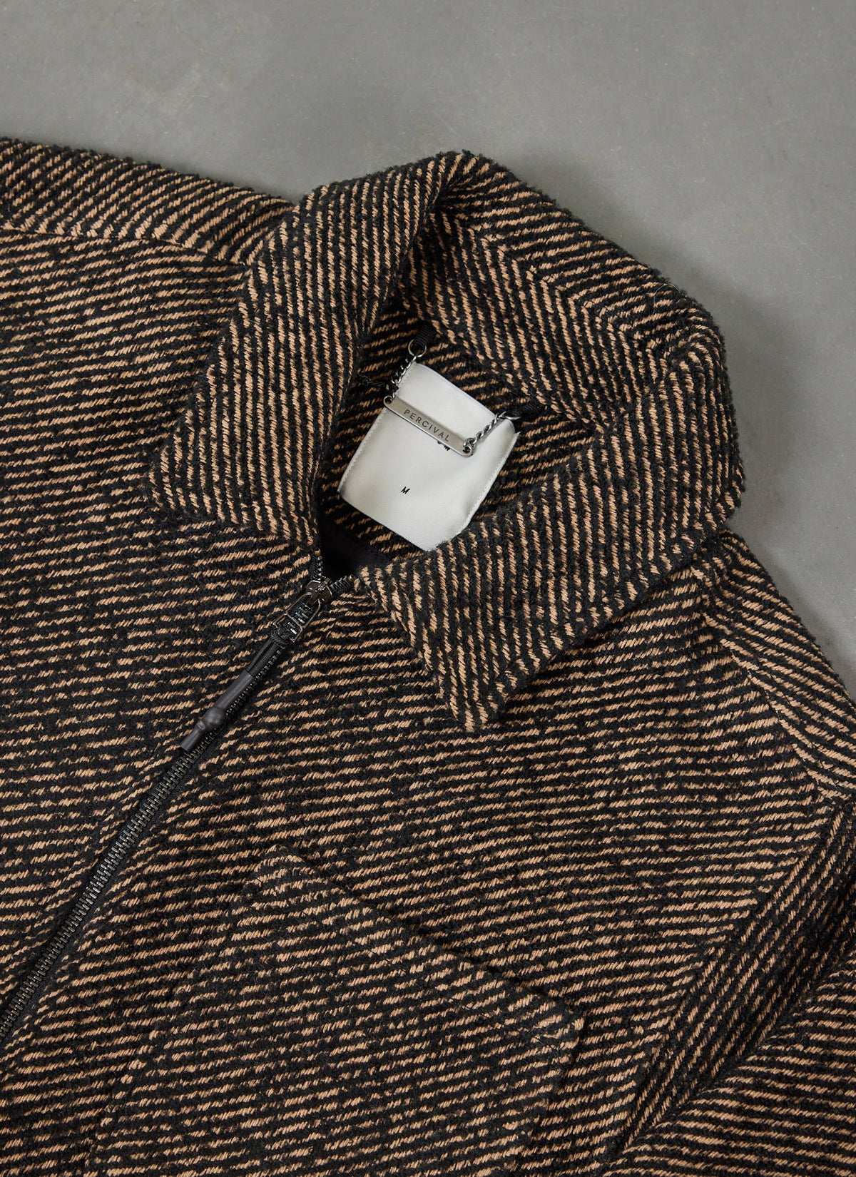 Men's Zip Overshirt - Twill Jacket - Oak Brown | Percival Best Price