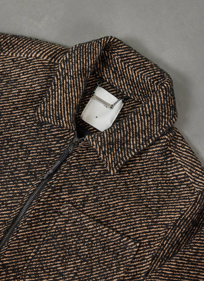 Men's Zip Overshirt - Twill Jacket - Oak Brown | Percival Best Price