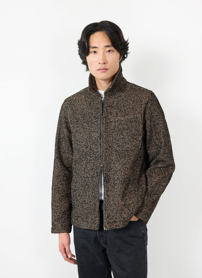 Men's Zip Overshirt - Twill Jacket - Oak Brown | Percival Best Price