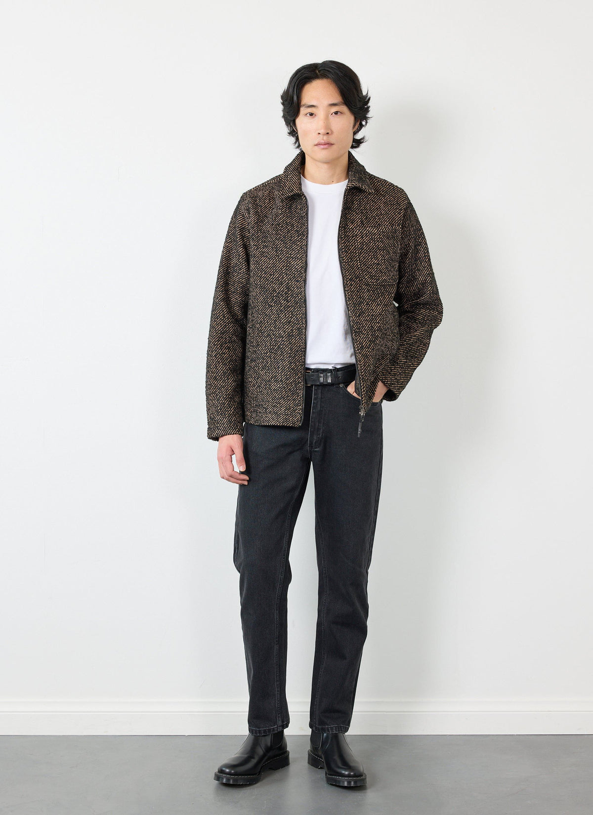 Men's Zip Overshirt - Twill Jacket - Oak Brown | Percival Best Price