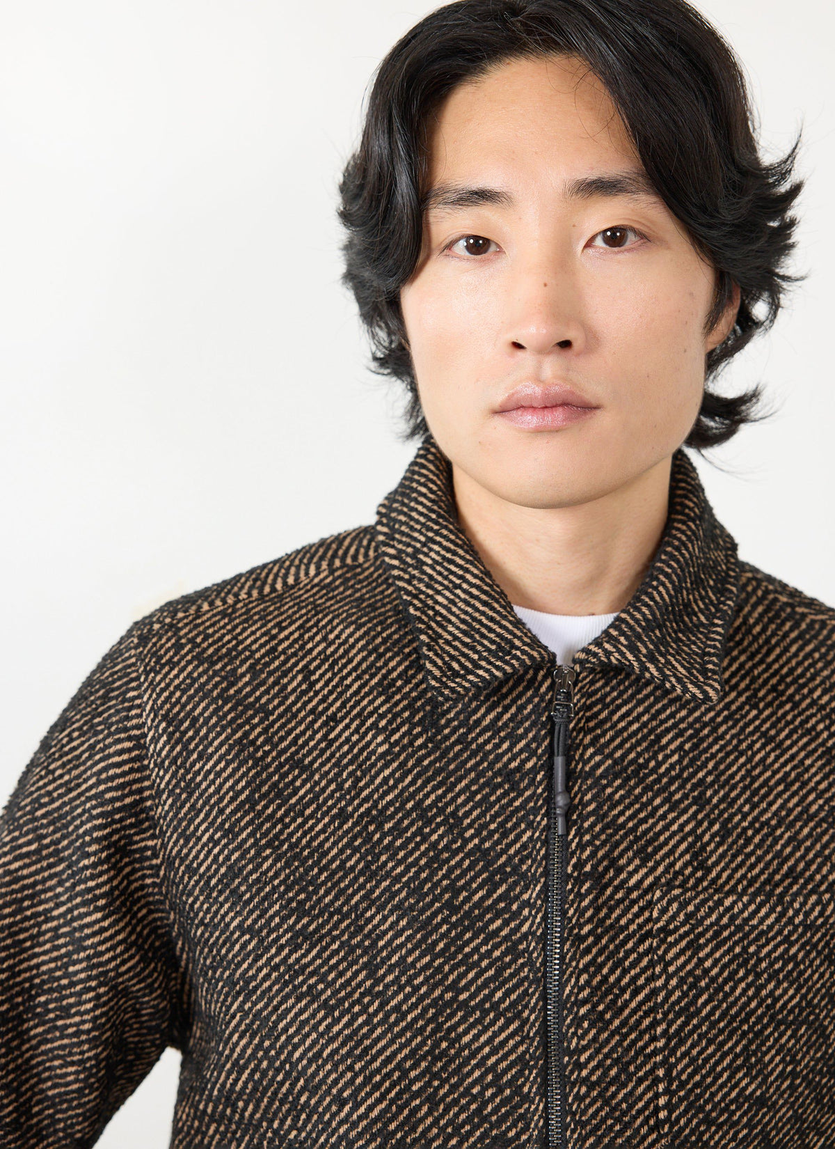 Men's Zip Overshirt - Twill Jacket - Oak Brown | Percival Best Price