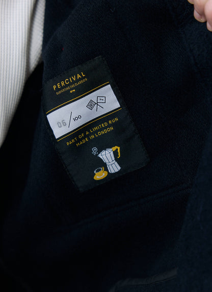 Men's Blanket Overshirt - Casentino Wool - Navy Blue | Percival Recommended