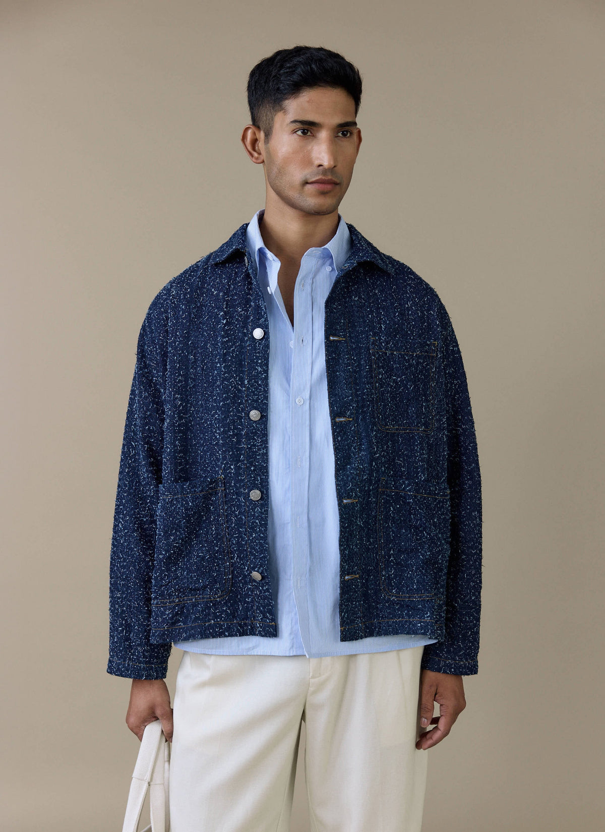 Men's Chore Jacket - Parsons - Cotton - Blue | Percival Classic