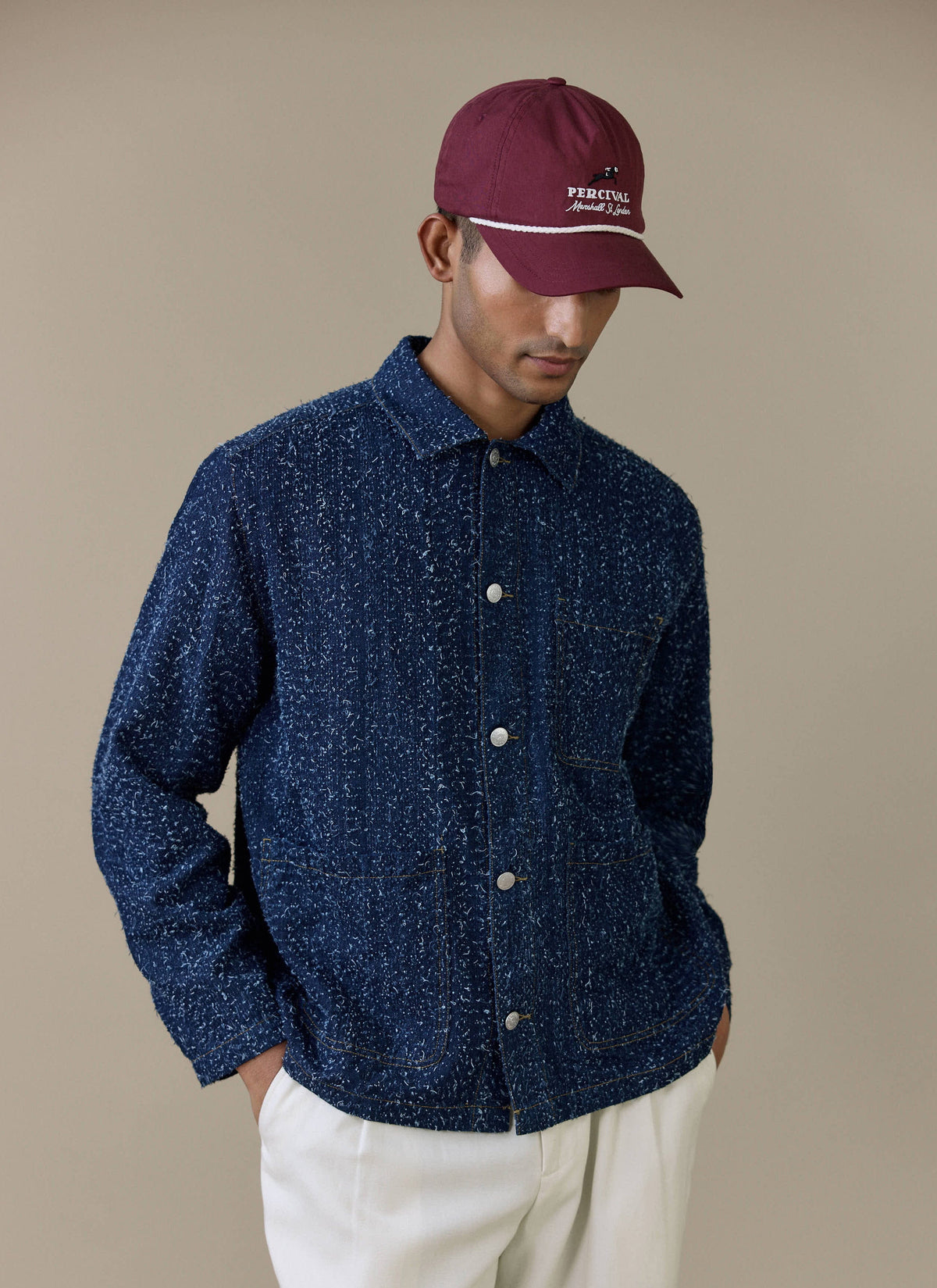 Men's Chore Jacket - Parsons - Cotton - Blue | Percival Classic