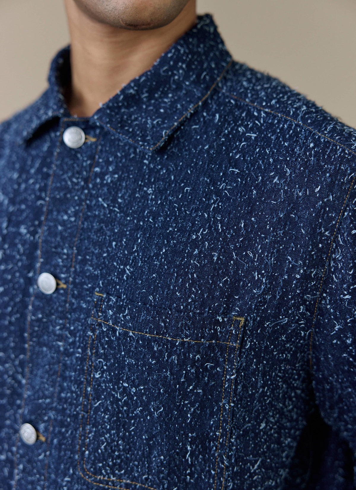 Men's Chore Jacket - Parsons - Cotton - Blue | Percival Classic