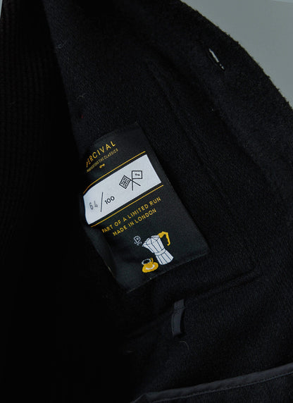 Men's Blanket Overshirt - Casentino Wool - Black | Percival Featured
