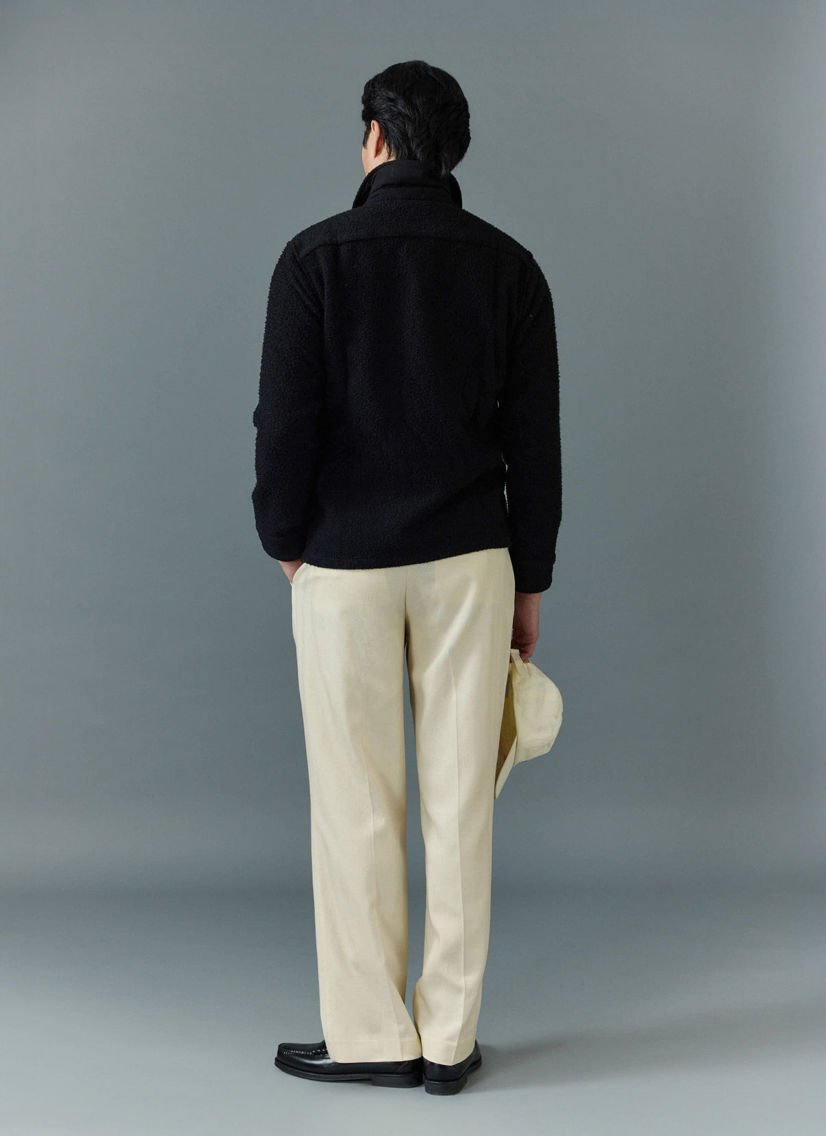 Men's Blanket Overshirt - Casentino Wool - Black | Percival Featured