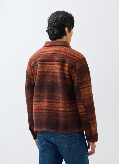 Men's Mississippi Jacquard Overshirt - Boiled Wool - Burnt Orange | Percival New