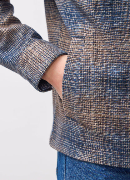 Men's Checked Overshirt: Luton - Cotton - Brown Multi | Percival Discount