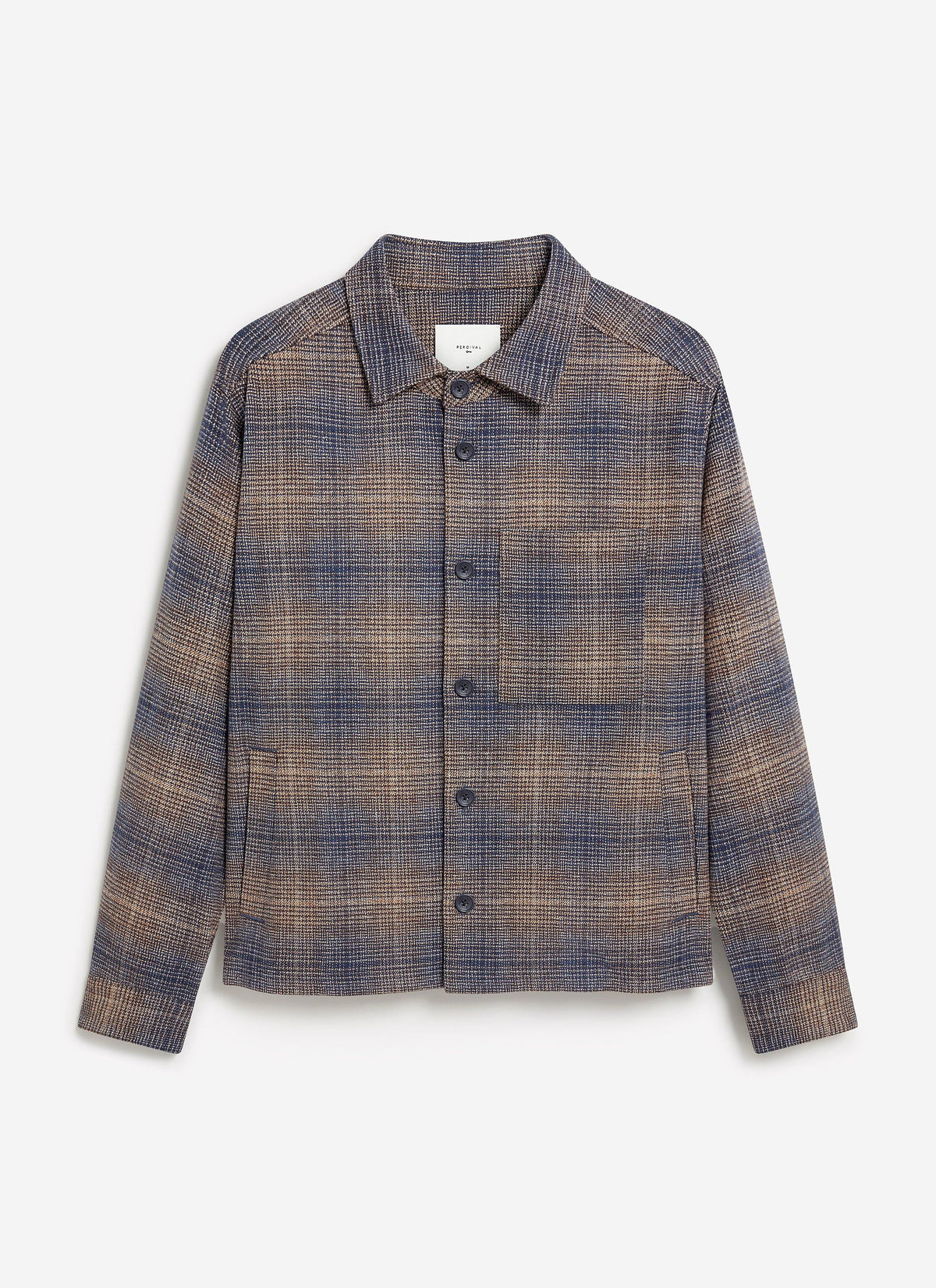 Men's Checked Overshirt: Luton - Cotton - Brown Multi | Percival Discount
