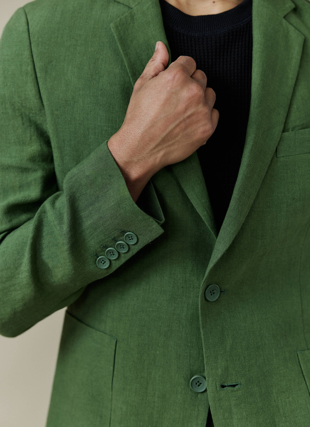 Men's Linen Blazer - Suit Jacket - Forest Green | Percival Trending
