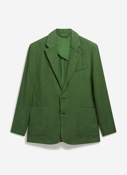 Men's Linen Blazer - Suit Jacket - Forest Green | Percival Trending
