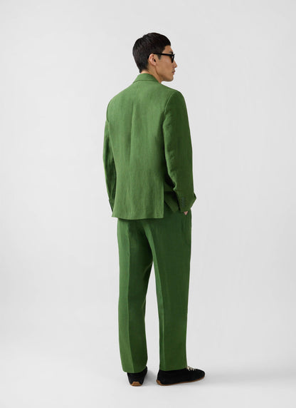 Men's Clifton Linen Double-Breasted Blazer - Forest Green | Percival Customer Favorite