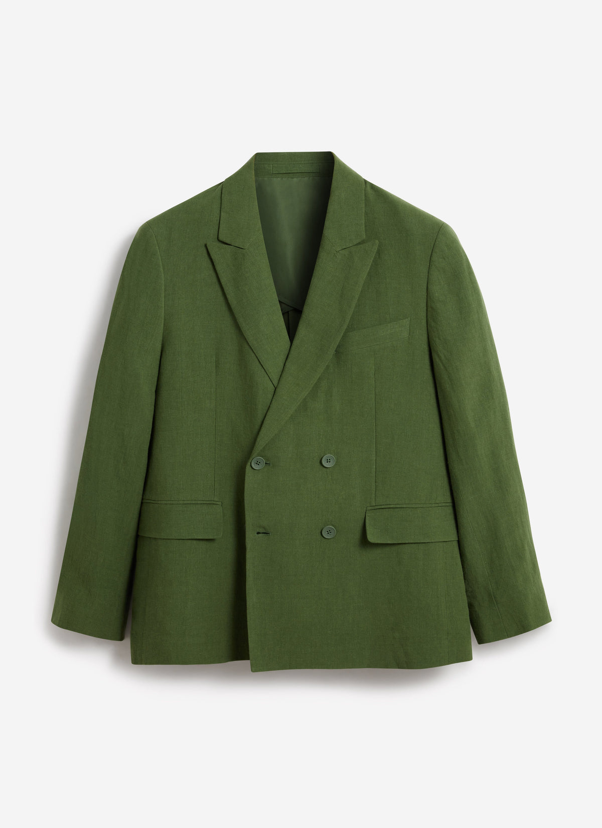Men's Clifton Linen Double-Breasted Blazer - Forest Green | Percival Customer Favorite