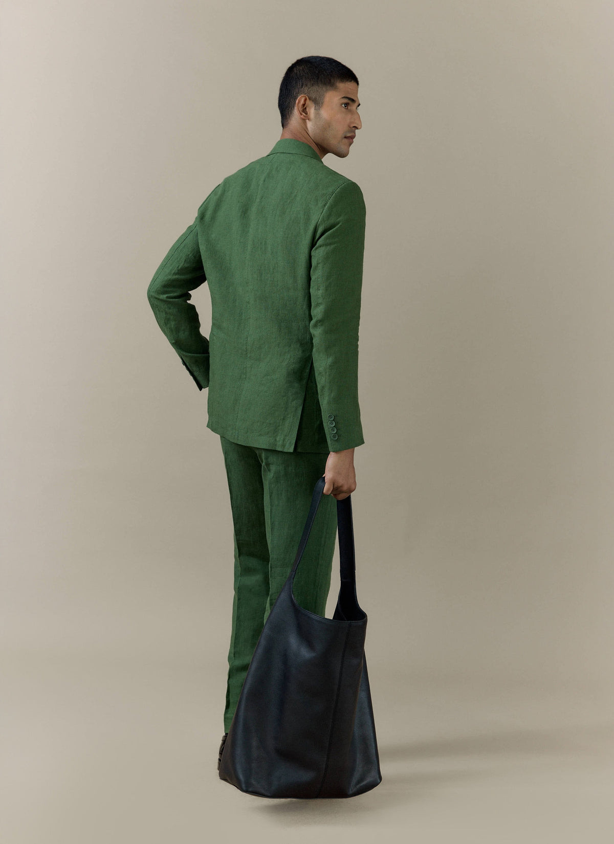 Men's Slim Fit Linen Blazer - Suit Jacket - Forest Green | Percival Top Pick