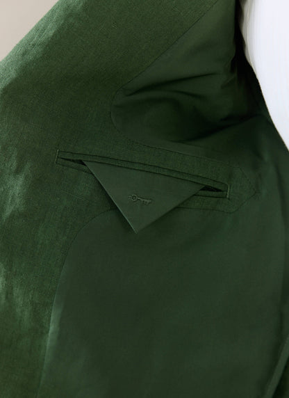 Men's Slim Fit Linen Blazer - Suit Jacket - Forest Green | Percival Top Pick