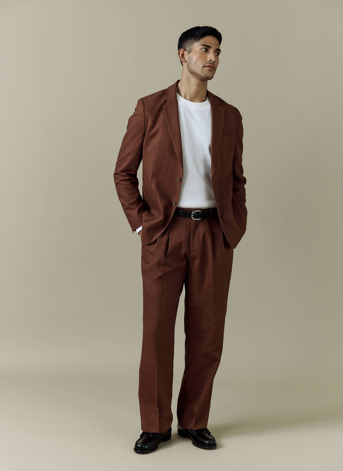 Men's Linen Blazer - Suit Jacket - Brown | Percival Smart Buy