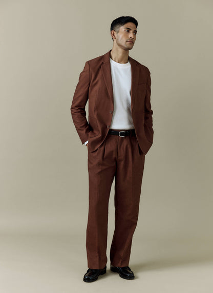 Men's Linen Blazer - Suit Jacket - Brown | Percival Smart Buy