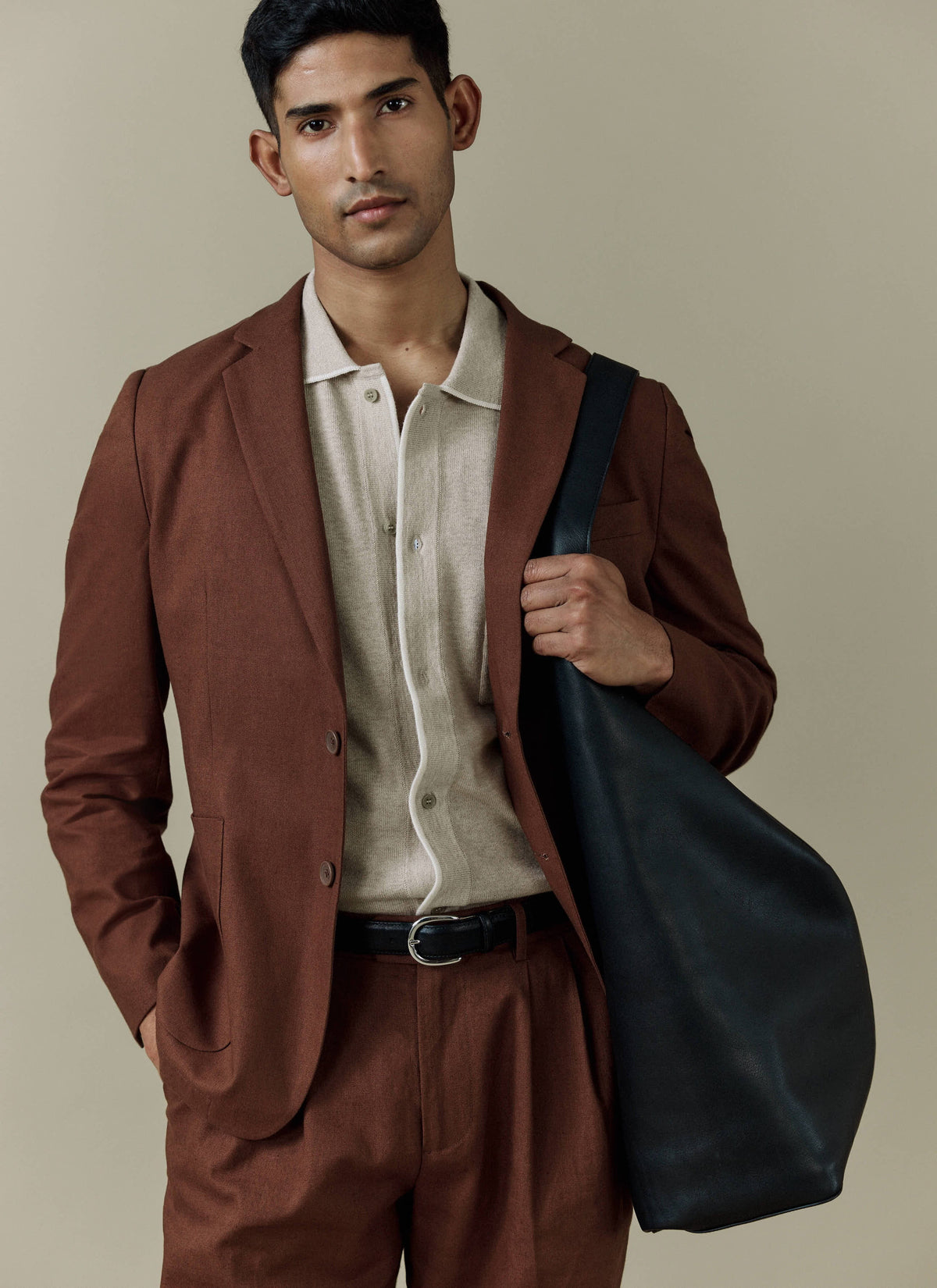 Men's Linen Blazer - Suit Jacket - Brown | Percival Smart Buy