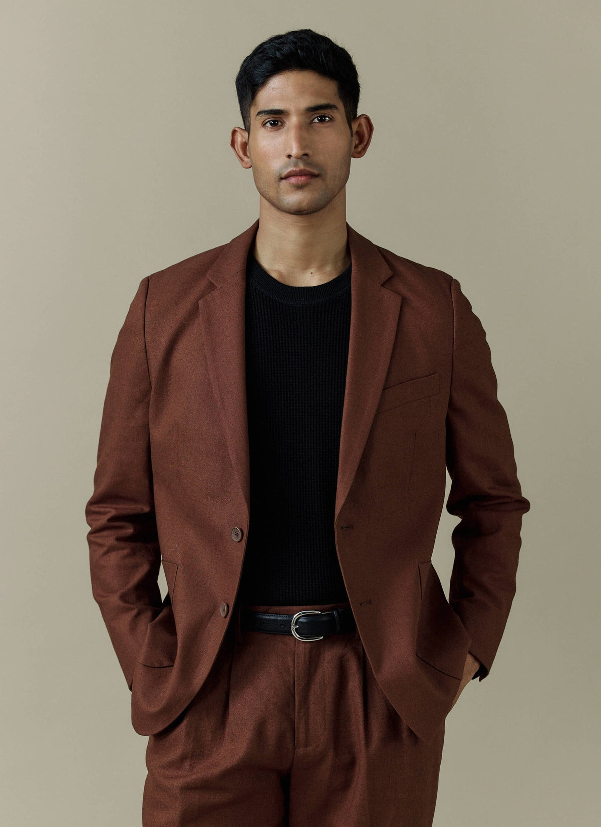 Men's Linen Blazer - Suit Jacket - Brown | Percival Smart Buy