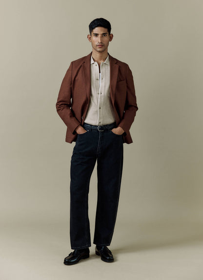Men's Linen Blazer - Suit Jacket - Brown | Percival Smart Buy