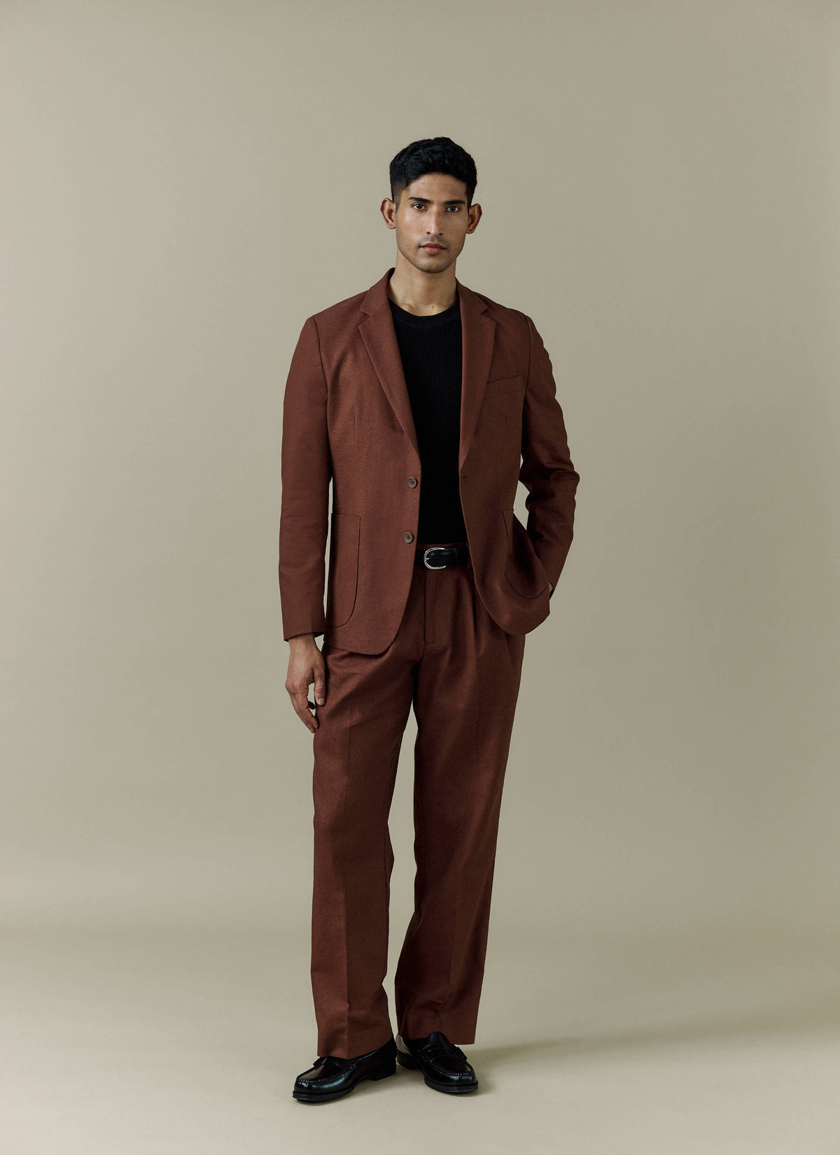 Men's Linen Blazer - Suit Jacket - Brown | Percival Smart Buy