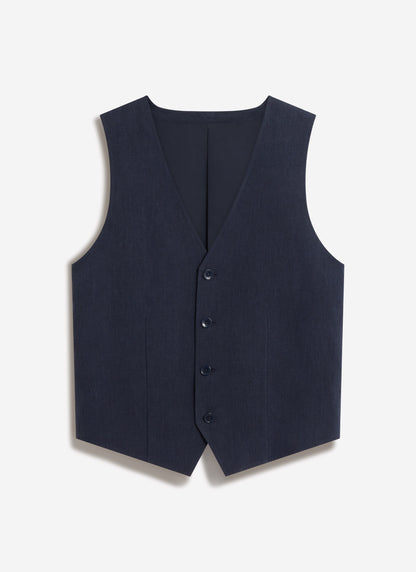Men's Waistcoat - Linen - Navy Blue | Percival Signature