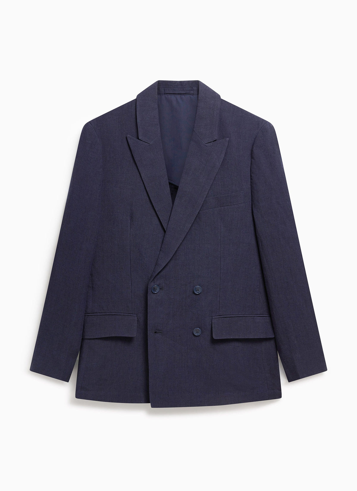 Percival Men's Linen Double Breasted Blazer - Wedding Suit Jacket - Navy Blue | Percival Top Pick