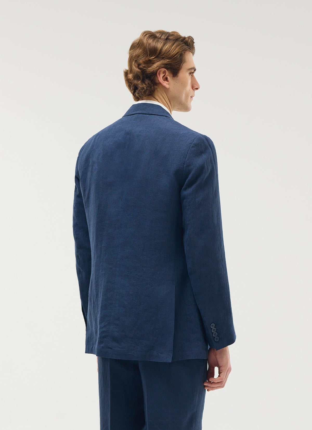 Percival Men's Linen Double Breasted Blazer - Wedding Suit Jacket - Navy Blue | Percival Top Pick