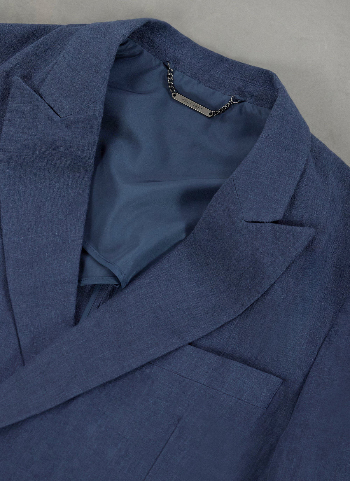 Percival Men's Linen Double Breasted Blazer - Wedding Suit Jacket - Navy Blue | Percival Top Pick