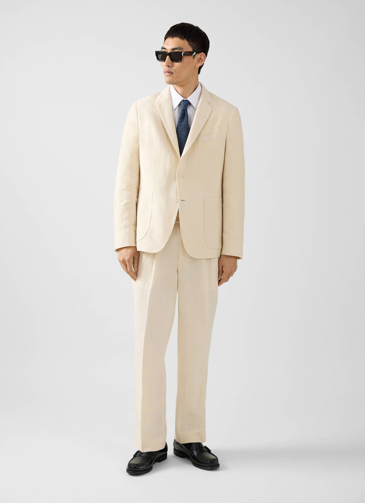 Men's Linen Blazer - Suit Jacket - Cream | Percival Great Value