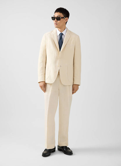 Men's Linen Blazer - Suit Jacket - Cream | Percival Great Value