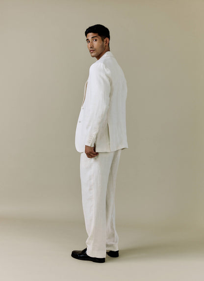 Men's Linen Blazer - Suit Jacket - Cream | Percival Great Value