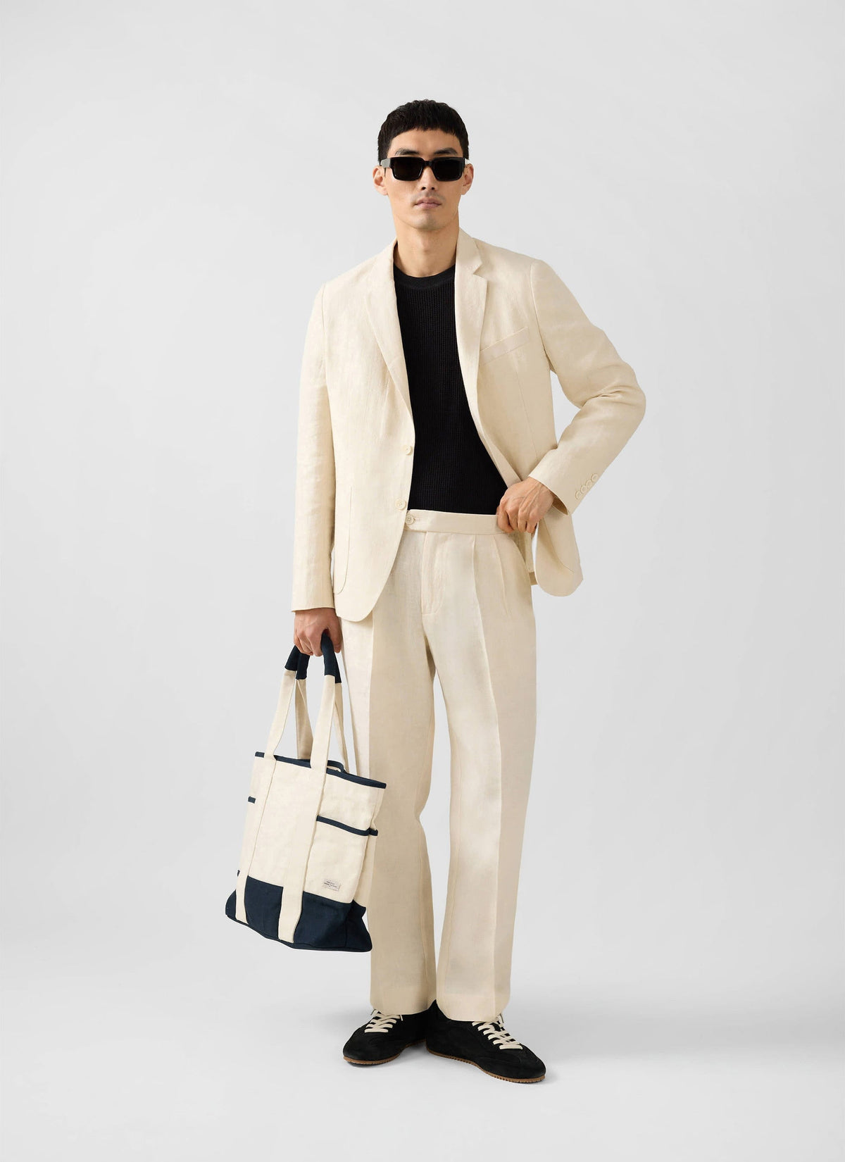 Men's Linen Blazer - Suit Jacket - Cream | Percival Great Value