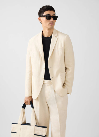 Men's Linen Blazer - Suit Jacket - Cream | Percival Great Value